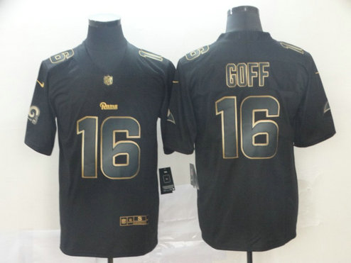 Nike Rams 16 Jared Goff Black Gold Vapor Untouchable Limited Jersey