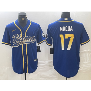Nike Rams 17 Nacua Blue Vapor Baseball Limited Men Jersey