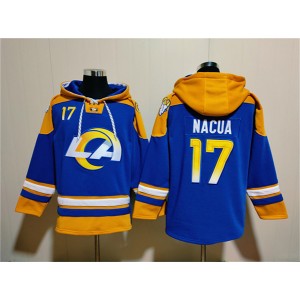 Nike Rams 17 Puka Nacua Blue Ageless Must-Have Lace-Up Pullover Hoodie