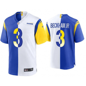 Nike Rams 3 Odell Beckham Jr. Royal White Split Vapor Limited Men Jersey