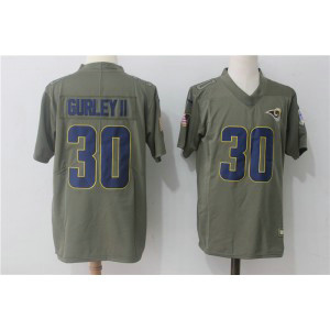 Nike Rams 30 Todd Gurley II Olive 2017 Salute To Service Limited Men Jersey