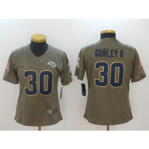Nike Rams 30 Todd Gurley II Olive 2017 Salute To Service Limited Women Jersey