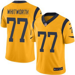 Nike Rams 77 Andrew Whitworth Gold Color Rush Limited Men Jersey
