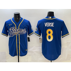 Nike Rams 8 Verse Blue Baseball Vapor Limited Men Jersey