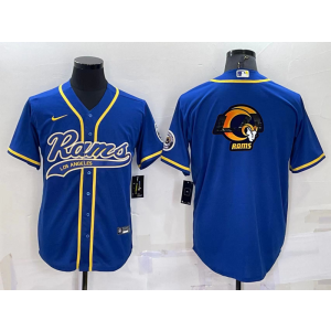 Nike Rams Blank Blue Vapor Baseball Limited Men Jersey