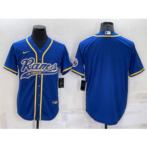 Nike Rams Blank Blue Vapor Baseball Logo Limited Men Jersey