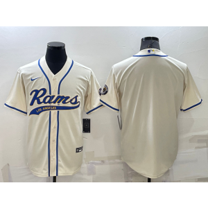 Nike Rams Blank Cream Vapor Baseball Limited Men Jersey