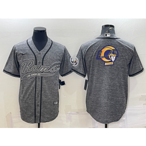 Nike Rams Blank Grey Vapor Baseball Logo Limited Men Jersey