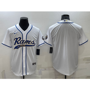 Nike Rams Blank White Vapor Baseball Limited Men Jersey