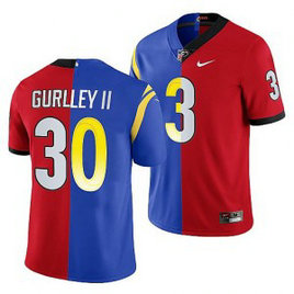 Nike Rams x Georgia Bulldogs Todd Gurley II Red Royal Split Limited Men Jersey