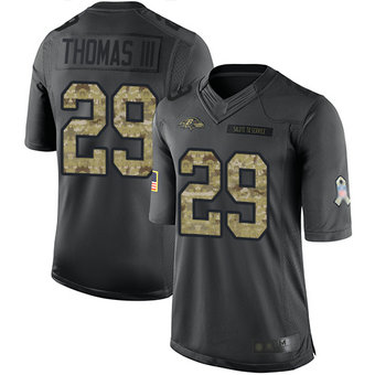 Nike Ravens #29 Earl Thomas III Black Men's Stitched NFL Limited 2016 Salute To Service Jersey