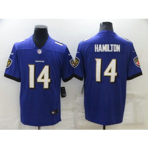 Nike Ravens 14 Kyle Hamilton Purple 2022 NFL Draft Vapor Untouchable Limited Men Jersey