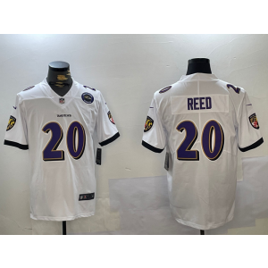 Nike Ravens 20 Ed Reed White Team Logo Vapor Limited Men Jersey