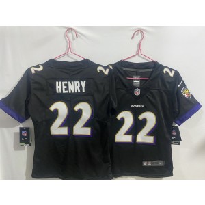 Nike Ravens 22 Derrick Henry Black Vapor Untouchable Limited Youth Jersey