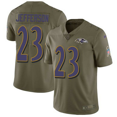 Nike Ravens 23 Tony Jefferson Olive Salute To Service Limited Jersey