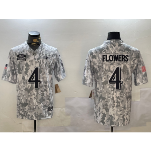 Nike Ravens 4 Flowers Arctic Camo 2024 F.U.S.E. Salute to Service Limited Men Jersey (Runs Small)