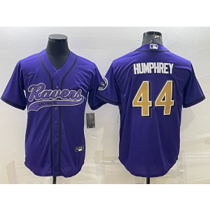 Nike Ravens 44 Marlon Humphrey Purple Gold Vapor Baseball Limited Men Jersey