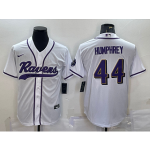 Nike Ravens 44 Marlon Humphrey White With Patch Vapor Baseball Limited Men Jersey