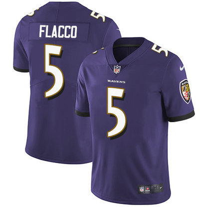 Nike Ravens 5 Joe Flacco Purple Vapor Untouchable Player Limited Jersey