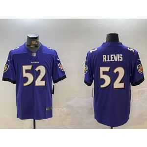 Nike Ravens 52 Ray Lewis Purple Vapor Limited Men Jersey