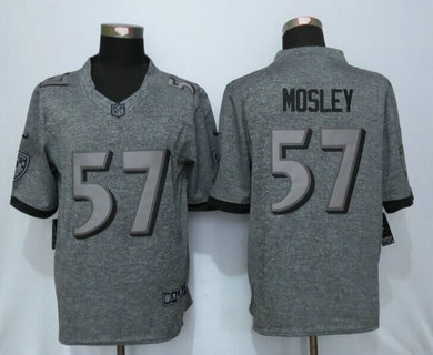 Nike Ravens 57 C.J. Mosley Gray Gridiron Gray Limited Jersey