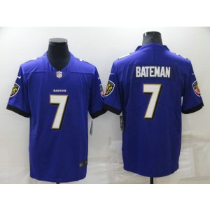 Nike Ravens 7 Rashod Bateman Purple Vapor Untouchable Limited Men Jersey