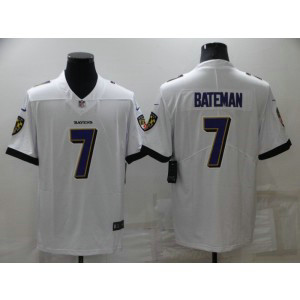 Nike Ravens 7 Rashod Bateman White Vapor Untouchable Limited Men Jersey