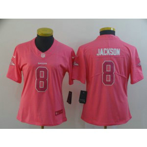 Nike Ravens 8 LaMar Jackson Pink Fashion Limited Women Jersey