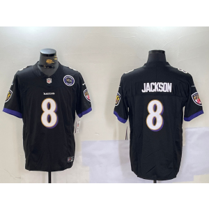 Nike Ravens 8 Lamar Jackson Black F.U.S.E. Vapor Limited Men Jersey