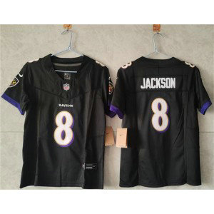 Nike Ravens 8 Lamar Jackson Black F.U.S.E. Vapor Limited Women Jersey(Run Small)