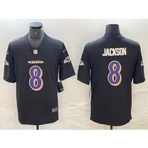 Nike Ravens 8 Lamar Jackson Black Gold Vapor Untouchable Limited Men Jersey