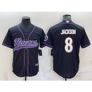 Nike Ravens 8 Lamar Jackson Black Vapor Baseball Limited Men Jersey