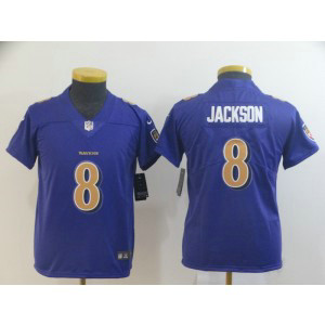 Nike Ravens 8 Lamar Jackson Purple Color Rush Limited Youth Jersey