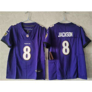 Nike Ravens 8 Lamar Jackson Purple F.U.S.E. Vapor Limited Women Jersey(Run Small)