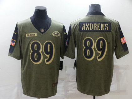 Nike Ravens 89 Mark Andrews Olive 2021 Salute To Service Limited Jersey