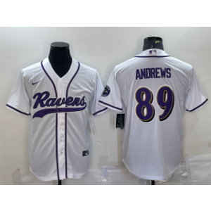 Nike Ravens 89 Mark Andrews White With Patch Vapor Baseball Limited Men Jersey