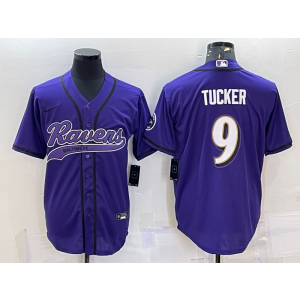 Nike Ravens 9 Justin Tucker Purple Vapor Baseball Limited Men Jersey