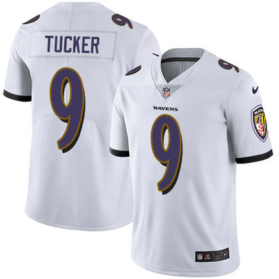 Nike Ravens 9 Justin Tucker White Vapor Untouchable Player Limited Jersey