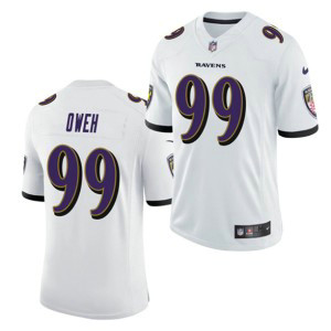 Nike Ravens 99 Jayson Oweh White 2021 Draft Vapor Limited Men Jersey