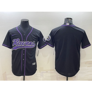 Nike Ravens Blank Black With Patch Vapor Baseball Limited Men Jersey