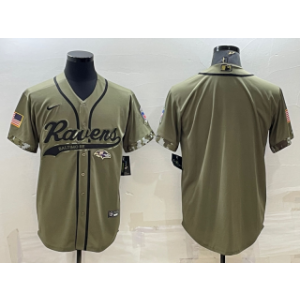 Nike Ravens Blank Olive 2022 Salute To Service Baseball Limited Men Jersey