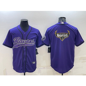 Nike Ravens Blank Purple Vapor Baseball Logo Limited Men Jersey