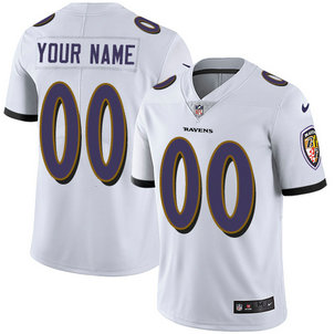 Nike Ravens White Men's Customized Vapor Untouchable Player Limited Jersey