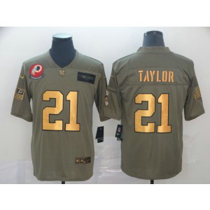 Nike Redskins 21 Sean Taylor 2019 Gold Salute To Service Limited Men Jersey