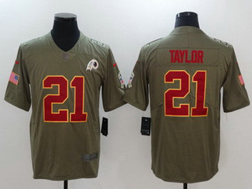 Nike Redskins 21 Sean Taylor Olive 2017 Salute To Service Limited Jersey