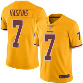 Nike Redskins 7 Dwayne Haskins Gold 2019 NFL Draft Color Rush Limited Men Jersey