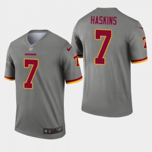 Nike Redskins 7 Dwayne Haskins Grey Inverted Legend Men Jersey