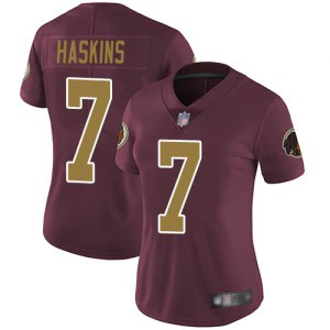 Nike Redskins 7 Dwayne Haskins Red With Gold Number 2019 NFL Draft Vapor Untouchable Limited Women Jersey