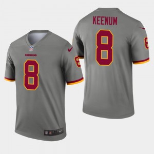 Nike Redskins 8 Case Keenum Grey Inverted Legend Men Jersey