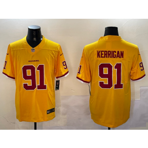 Nike Redskins 91 Ryan Kerrigan Yellow Vapor Limited Men Jersey